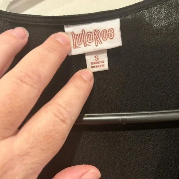 LuLaRoe‎ Elegant Collection Deanne Black Gold Wrap Dress size Small - Picture 3 of 9